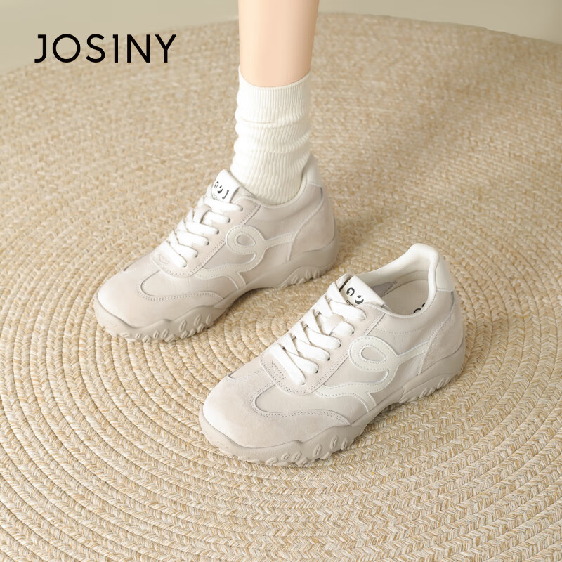 Zhuoshini 7cm Height Increasing German Training Shoes Women Breathable Casual Sneakers Sport Shoes Stylish Versatile Off-White 35