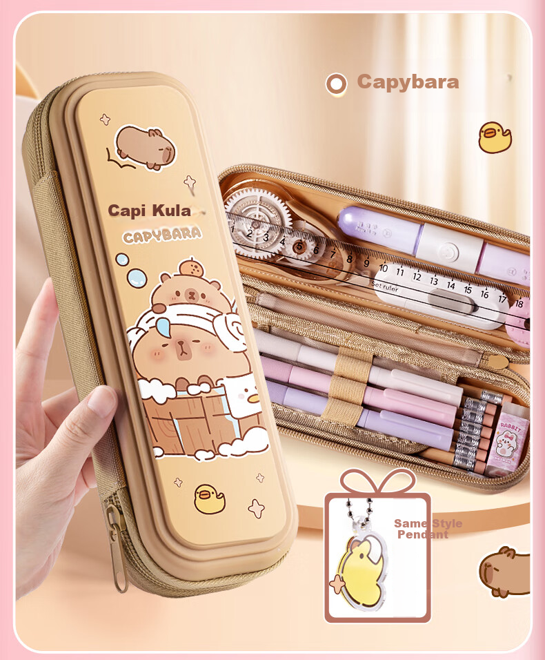 Kabaxiong Detachable Bubble Ball Double-Layer Pencil Case, Smooth Opening And Closing, High Aesthetic Value, Large Capacity Stationery Pencil Case for Students, Back-To Essential for Girls 10