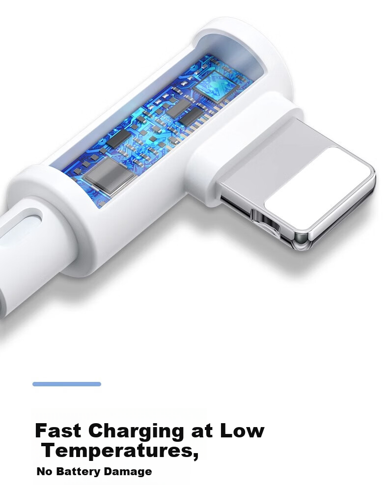 Nengshi Apple Charging Cable with Angled Head, Fast Charging Data Cable for IPhone 14/13/12/11/XR/8 Plus Phones, IPad Tablets, USB Car Charger Cable, 2 Meters 5