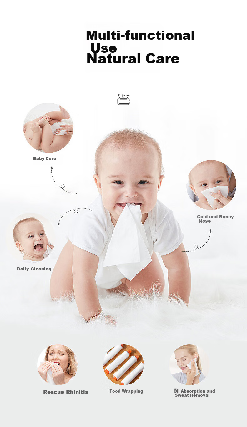 Zhiyueshenghuo Facial Tissues, Baby Soft Tissue Paper, 3-Ply, 108 Sheets*24 Packs, Cream Paper, Moisturizing Paper, Napkins 4