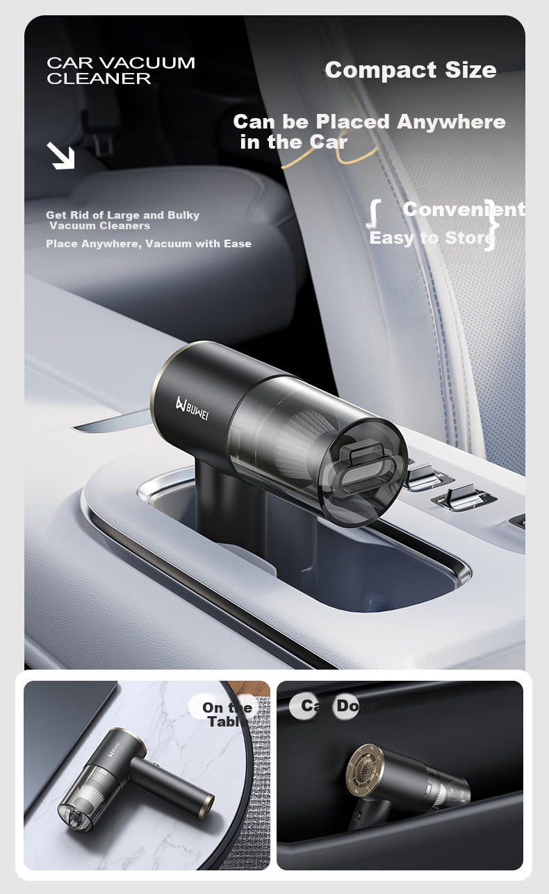 Buwei Car Vacuum Cleaner with Strong Suction, Cordless Handheld Vacuum for Car And Home Use, High-Power Compact Portable 19