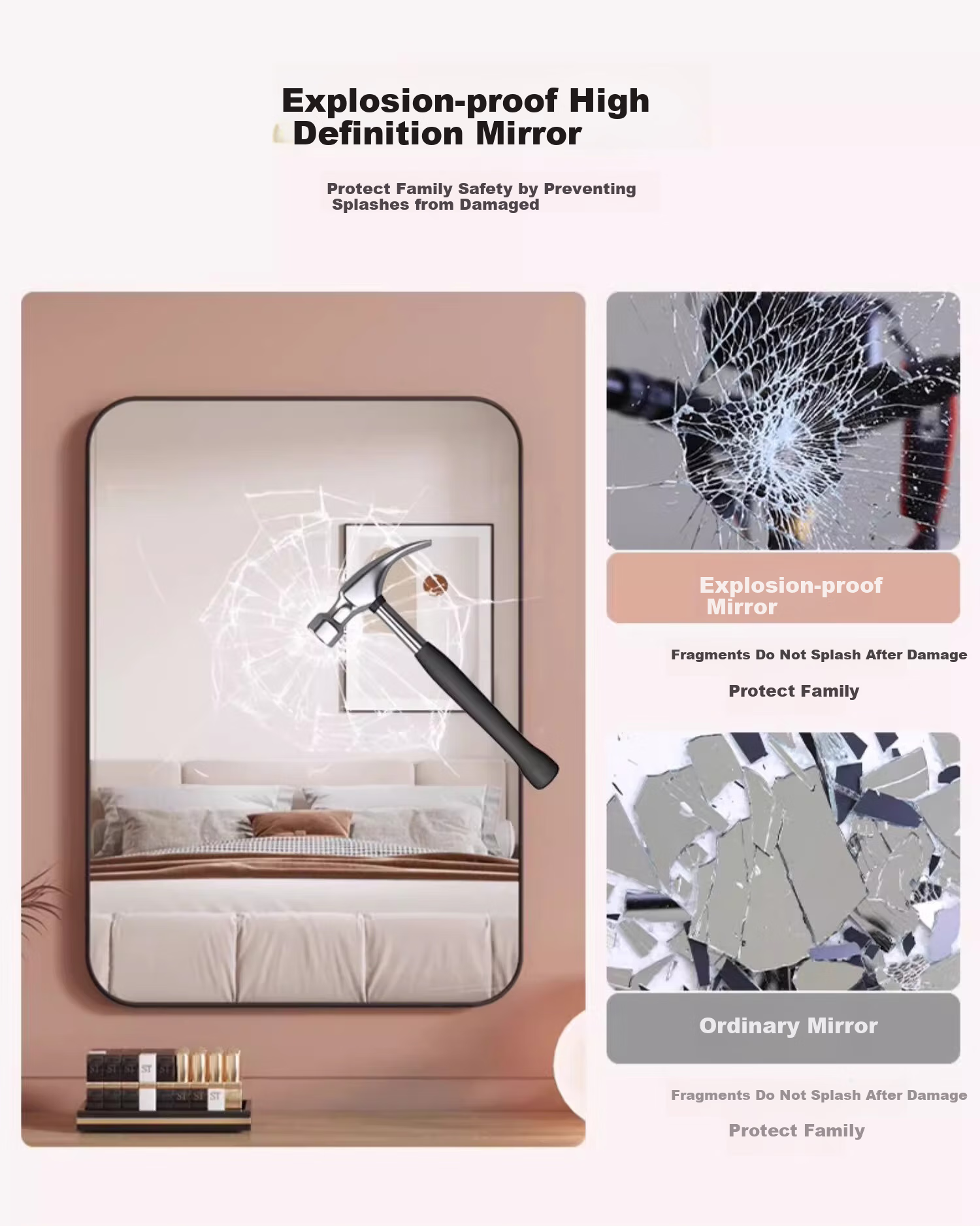Muhanyue Full-Length Mirror, Floor Mirror, Home Internet-Famous Dressing Mirror, Clothing Store Fitting Mirror, Bedroom Mirror for Girls, Wall-Mounted Or Wall-Hanging Large Mirror 8