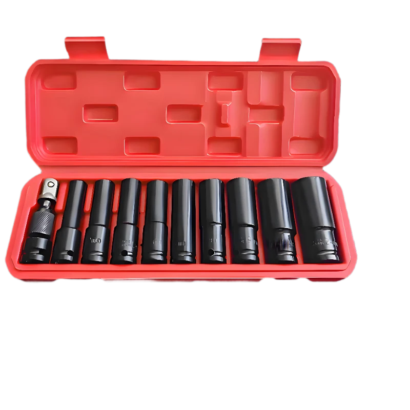 Honggong Electric Wrench Socket Set Deepened Hexagon Extended Drill Impact Driver Air Gun Socket 11-Piece Set