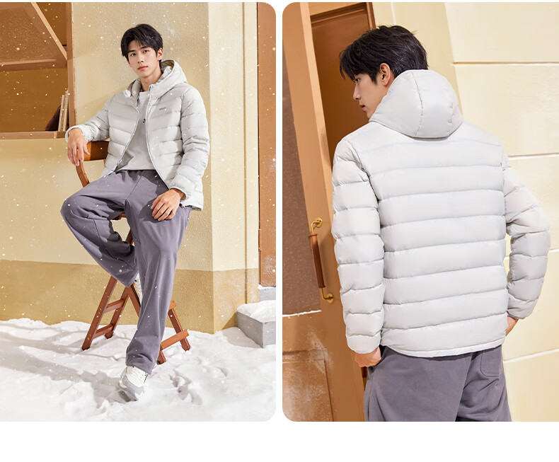 361° Men's Down Jacket Autumn Winter New Lightweight Short Warm Hooded Sports Inner Layer 652544302D-4 20