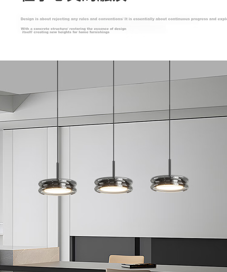 Dengling Hotel Homestay Eye-Protection Dining Room Pendant Light, Trendy Luxury Smart Lighting Fixture, 3-Head Glass Lamp, Guowang Lake 15