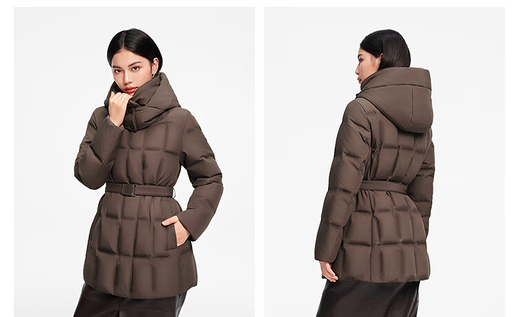 BOSIDENG Women's Thickened Goose Down Hooded Business Jacket Winter Coat New Year Red Hot Sale 21