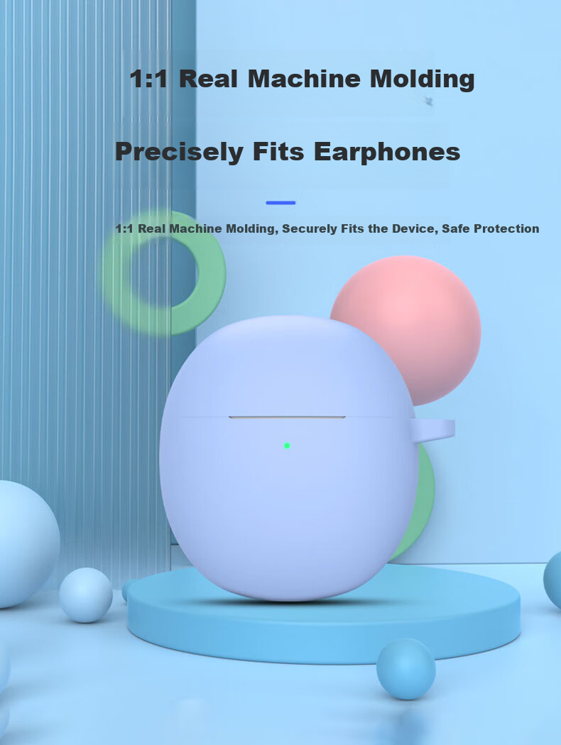 KMaxAI Silicone Protective Case with Hook for Vivo/iQOO TWS Air/Air Pro Earphones, Wireless Charging Case, Matte Cover, Protective Soft Shell, Solid Color, Pink 4