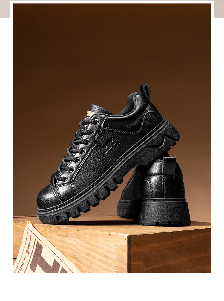 G.N.Shi Jia Men's Boots 2025 Autumn Winter New Low-top Martin Boots Outdoor Thick-soled Casual Leather Shoes Trendy Versatile Men's Shoes 64