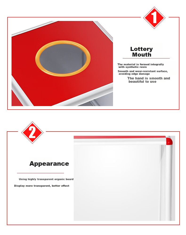Siyicai Medium-Sized 30*30*30cm Single-Sided Transparent Lottery Box, Aluminum Alloy Detachable Transparent Prize Drawing Box for Annual Meetings, Award Ceremonies, Grand Openings, Weddings, And Events 7