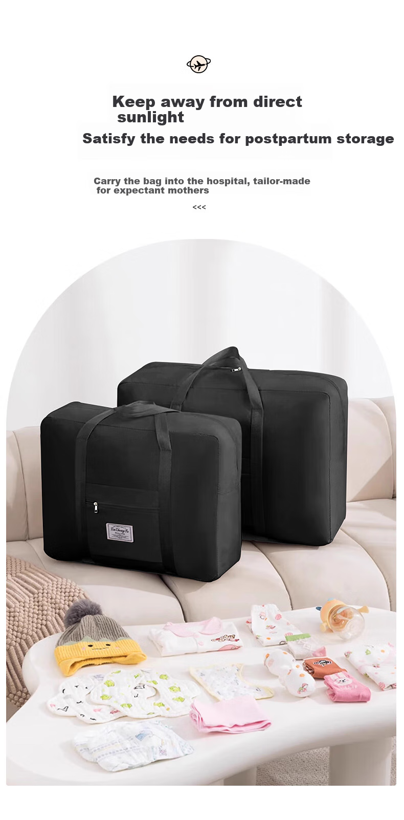 Baicaoyuan Travel Bag, Luggage Bag with Large Capacity, Handheld And Can Be Attached to Suitcase Handle, for Short-Trip Travel 6