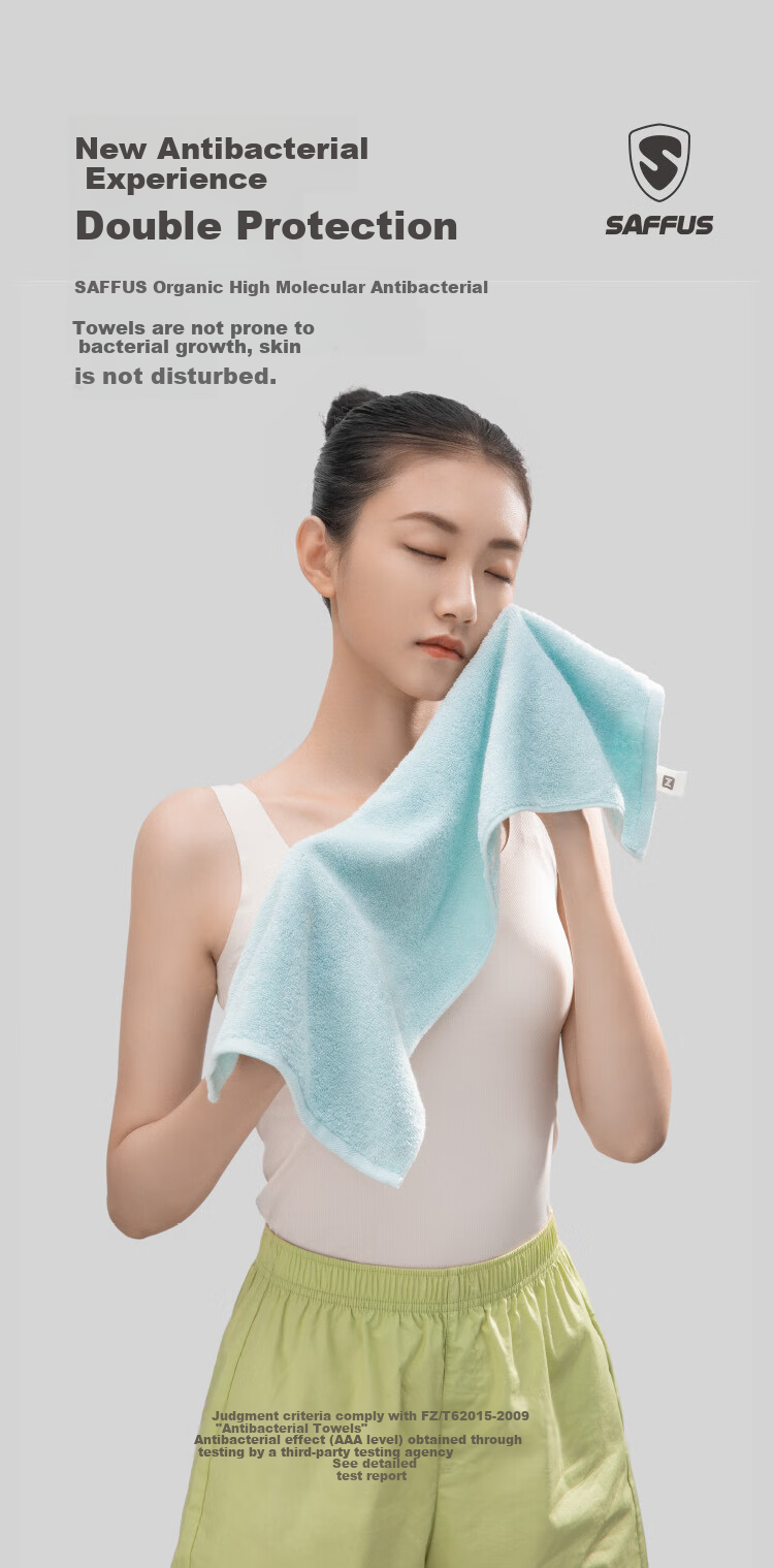 A-Life Children's Towels, Pure Cotton, 2-Pack, Soft Face And Bath Towels for Home Use, Absorbent Large Face Towel, Gray And Blue 6