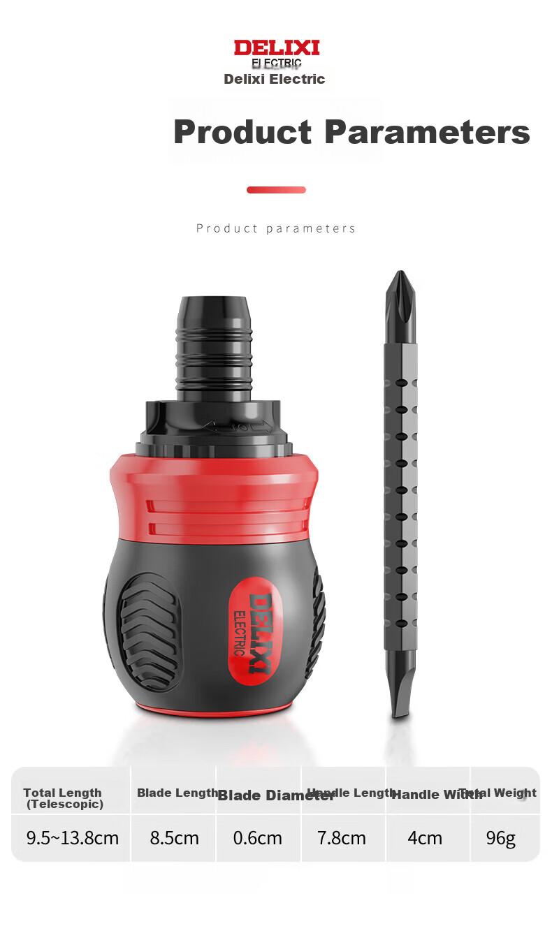 DELIXI Ratchet Screwdriver Set Multi-Functional Phillips and Slotted Telescopic Screwdriver Household Labor-Saving Tool 9