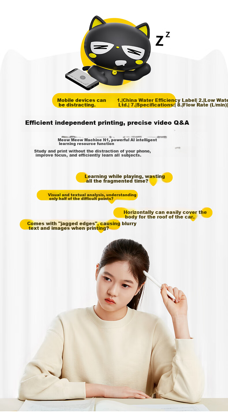 MiaoMiaoJi N2 Pro Inkless Printer - Standalone Instant Printing, Homework Helper for Middle and High School Students, Inkless Thermal Printer with 64GB Storage 3