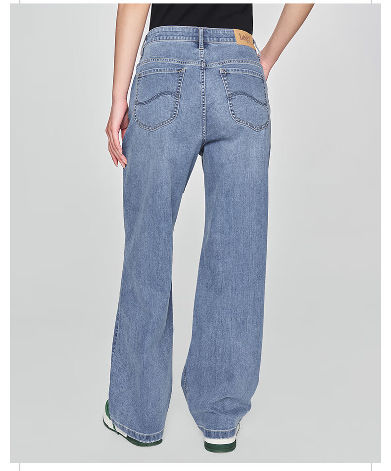 Lee 428 Women's Comfortable High-Waist Straight-Leg Lightweight Jeans Light Blue Size 27 6
