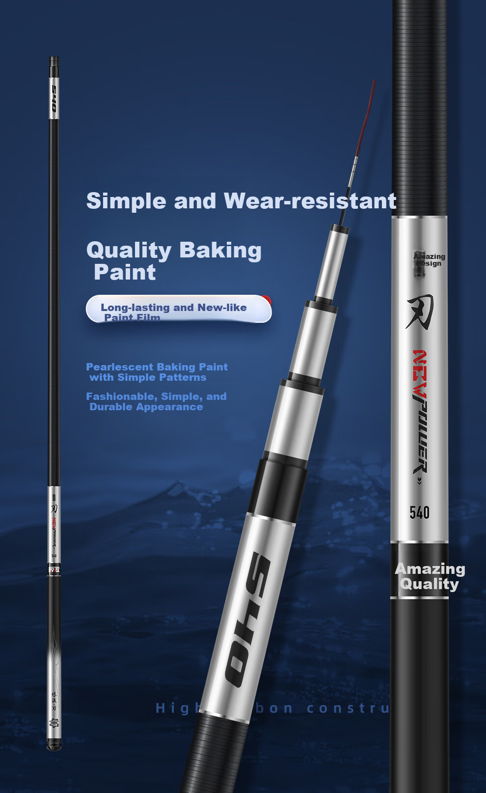 Jinglang Blade 4.5-Meter Fishing Rod, Ultra-Light Ultra-Hard Carbon Fiber Pole, 28-Section Telescopic Rod for Carp Fishing, Fishing Tackle 8