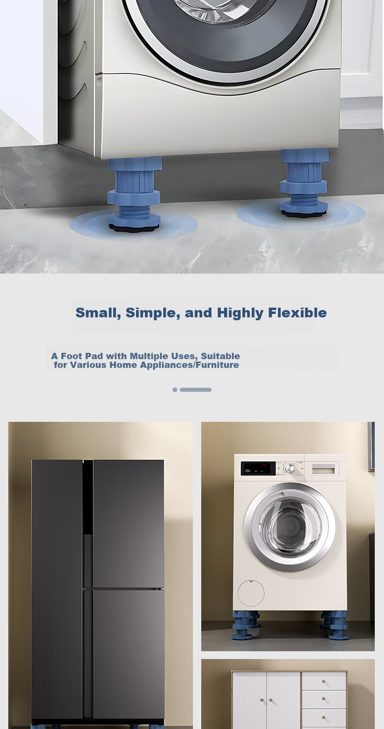 Bingyou Washing Machine Base, 4 Pieces, Universal Foot Pads, Height-Increasing, Non-Slip, Shock-Absorbing, Fixed Foot Frame, Drum And Impeller Support Bracket 10