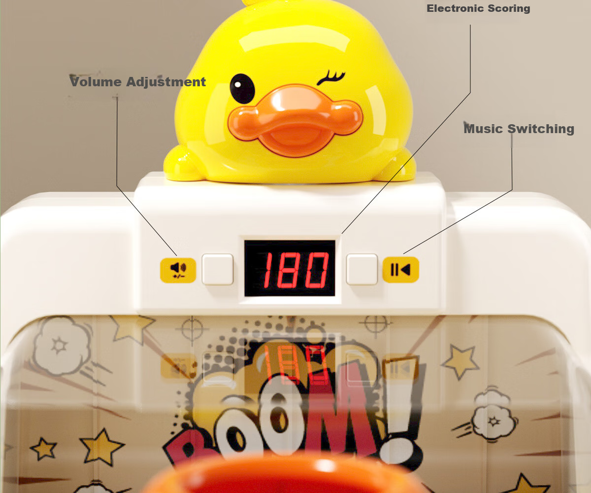 Kuangyeqishi Children's Marble Machine, Early Education Game with Shooting Mechanics, Interactive Parent-Child Tabletop Game for Ages 3-6, Birthday Gift Duck 13