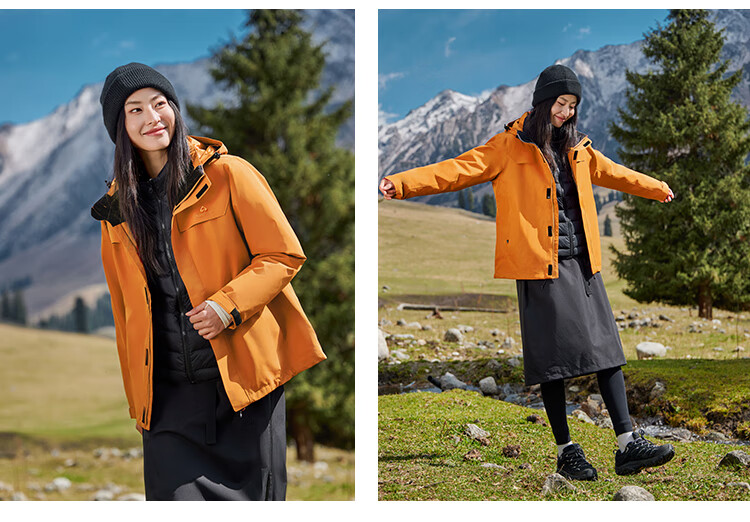 Pioneer Camp Zhuque Women's Three-In Goose down Jacket, Autumn And Winter Waterproof And Stain-Resistant Women's Jacket, Lightweight Down Coat 17