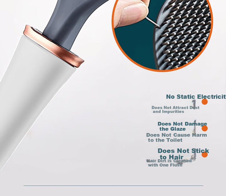 Cigeman Toilet Brush Set with Silicone Head, No Drilling Required, Long Handle Bathroom Toilet Brush, No Dead Angle Cleaning Tool 10