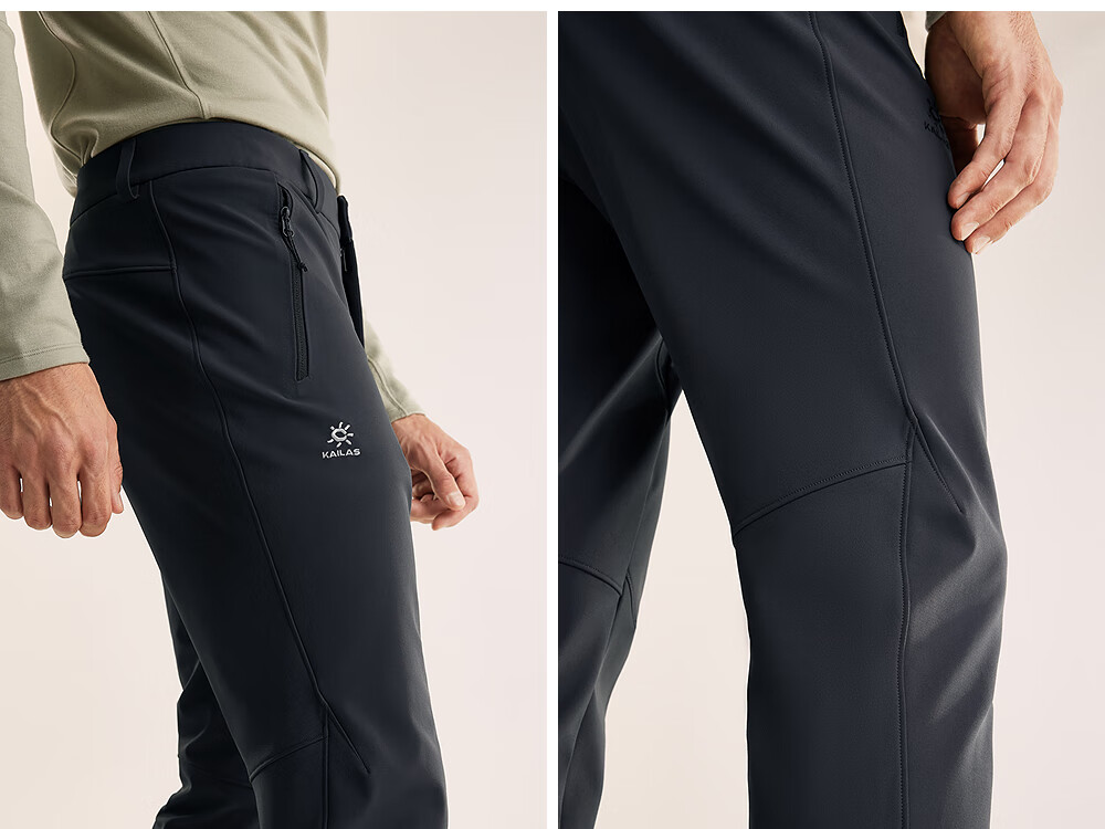 KAILAS Rock X Softshell Fleece Anti-Static Windproof Thickened Outdoor Hiking Pants Autumn Winter Men's 3
