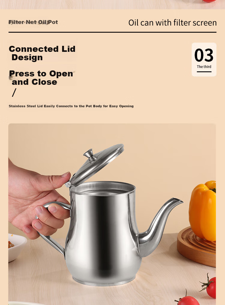 BJ Stainless Steel Oil Dispenser, Kitchen Seasoning Bottle, Leak-Proof Condiment Bottle, Soy Sauce Bottle, Vinegar Jug, Oil Pourer, Oil Bottle, Oil Container 3
