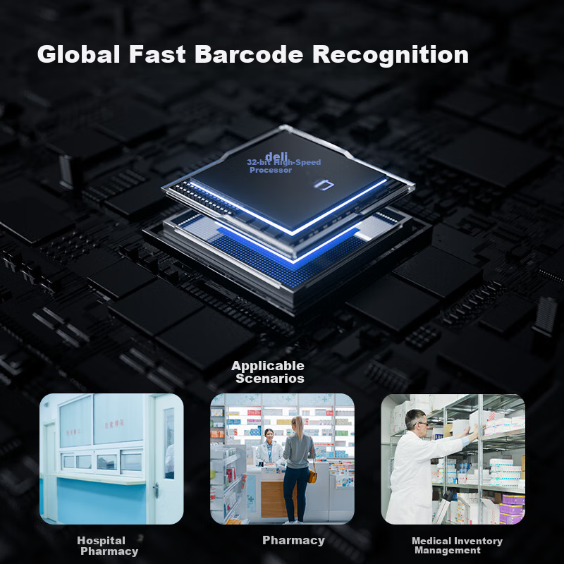 Сканер Deli GK920 для фармацевтической прослеживаемости, высокоскоростной, распознавание QR-кодов и штрих-кодов для аптек, больниц, складов