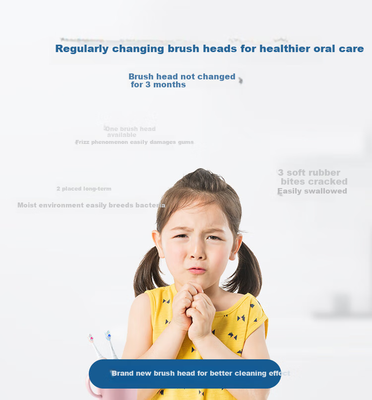 Hongmengzhixuan Libode Smart Children's Electric Toothbrush Heads, Figure-8 Shape, 2-Pack (Blue) 1