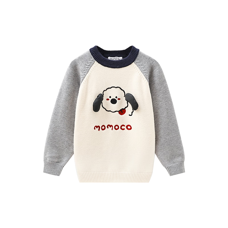 MOMOCO Children's Sweater Winter Boys Knitwear Fun Versatile Sweater Apricot 150