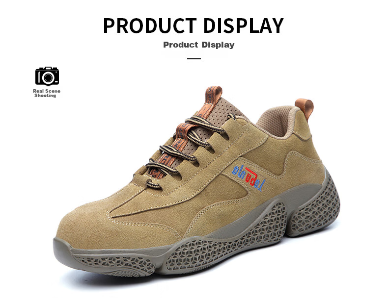 LAOGUANJIA Men's Safety Shoes with Steel Toe, Anti-Smashing And Puncture-Resistant Work Boots, Breathable, Wear-Resistant, Acid And Alkali Resistant Functional Shoes 927 Size 38 9