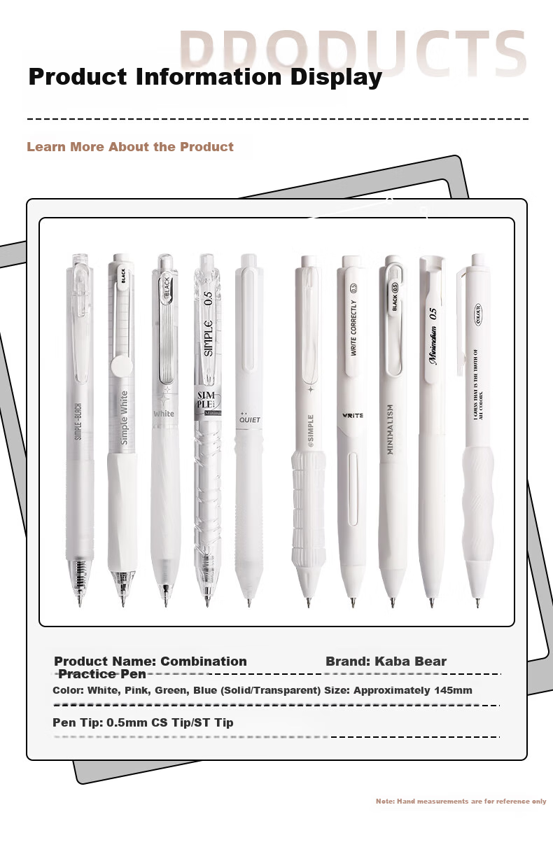 [Back to School Essential] Kabaxiong Gel Pens, Black, 0.5mm, Stylish 5-Pack, Instagram-Style Retractable Exam Pens, Simple Push-Button Carbon Ink Pens for ST Students, Solid Blue Color 10