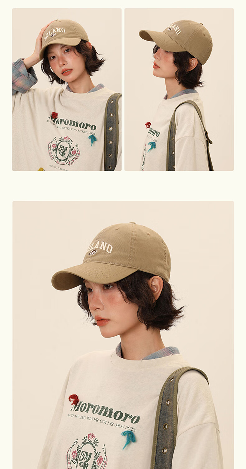 Jian Cai Original Design Soft Top Baseball Cap Unisex 2025 Spring Summer Fashion Trendy Large Head Circumference Slim Face Duckbill Hat 10