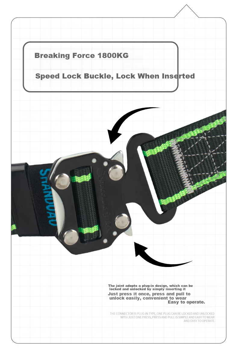 Shandouao Five-Point Safety Harness, 6 Points High-Altitude Work Electrician Construction Z-Y Fall Protection AD9118 National Standard Fall-Resistant Model, Safety Rope with Double Large Hooks And Buffer Pack, 1.8 Meters 9