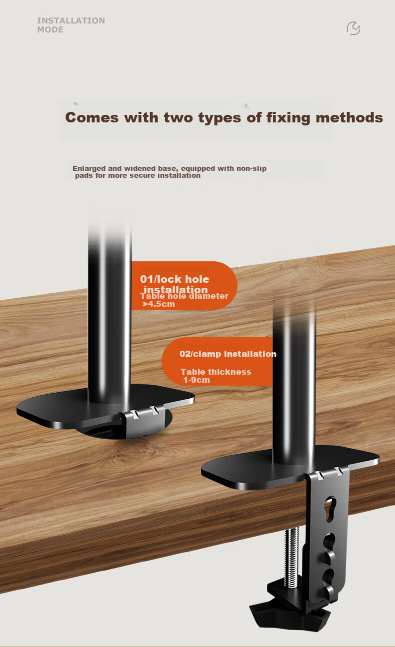 Zhiercheng 17-32 Inch Inverted Monitor Stand, Suitable for Both Inverted And Upright Mounting, Mechanical Arm, Computer Desk Suspension Screen Mounting without Drilling, Dorm Room Desk Height-Increasing Stand 8