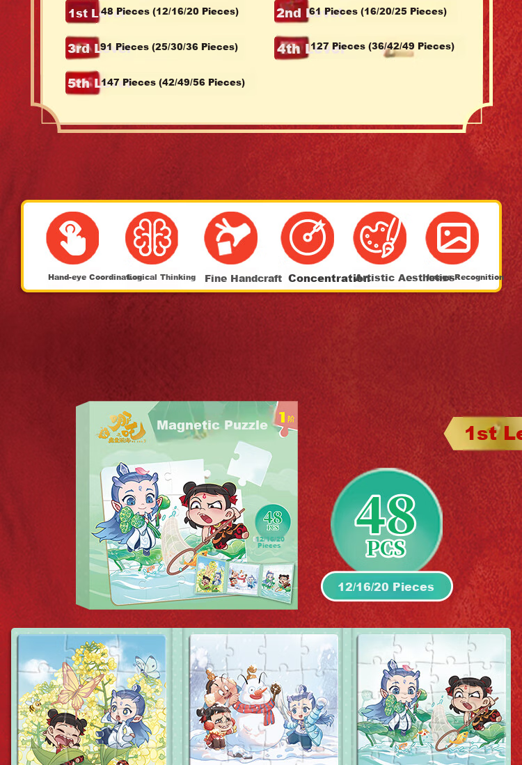 Yijimei Cute Puzzle for Children Aged 3-6, Educational Flat Puzzle Toy, Early Learning Gift for Girls, Birthday Present, Heart-Shaped Cute Puzzle 2