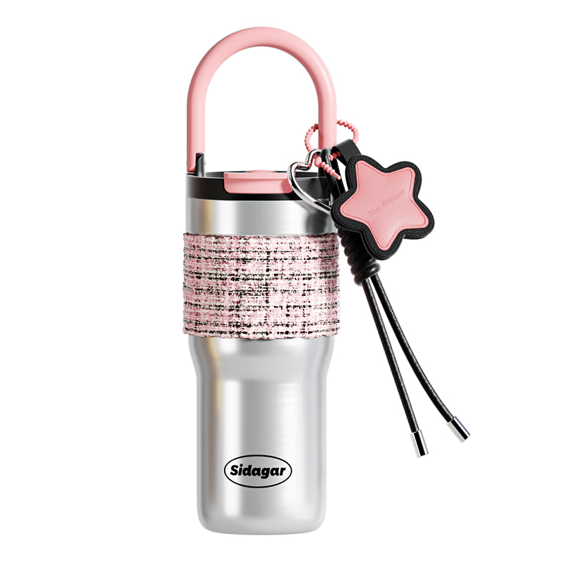 Shidajia Ins Style High-Value Stainless Steel Insulated Water Bottle for Women Portable Large Capacity Straw Cup Student Coffee Mug