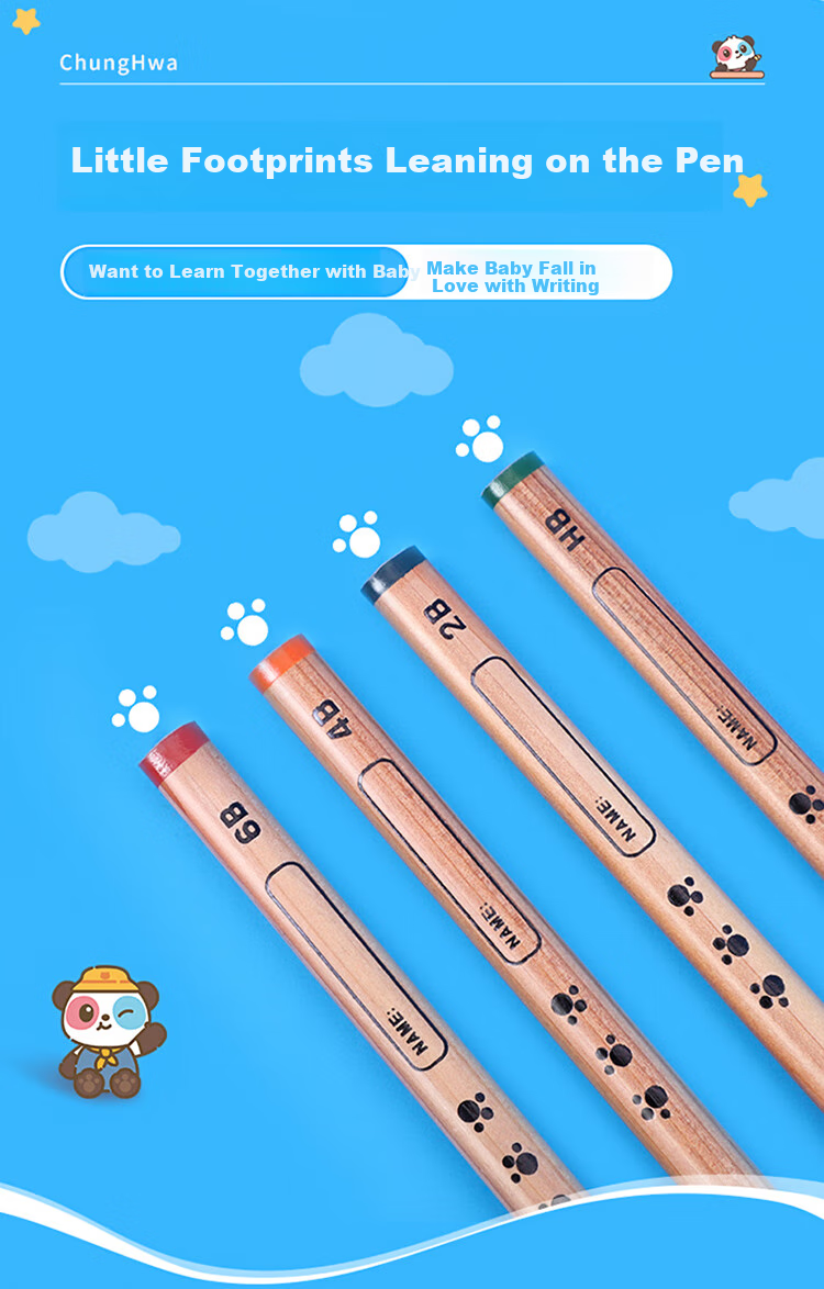 Zhonghua Thick Triangular Pencil for Preschool Handwriting Practice, Large Triangular Pencil for Posture Correction, Imported Xida Wood, Suitable for 6-7 Year Old Elementary School Students, Short Thick Grip for Easy Holding 8