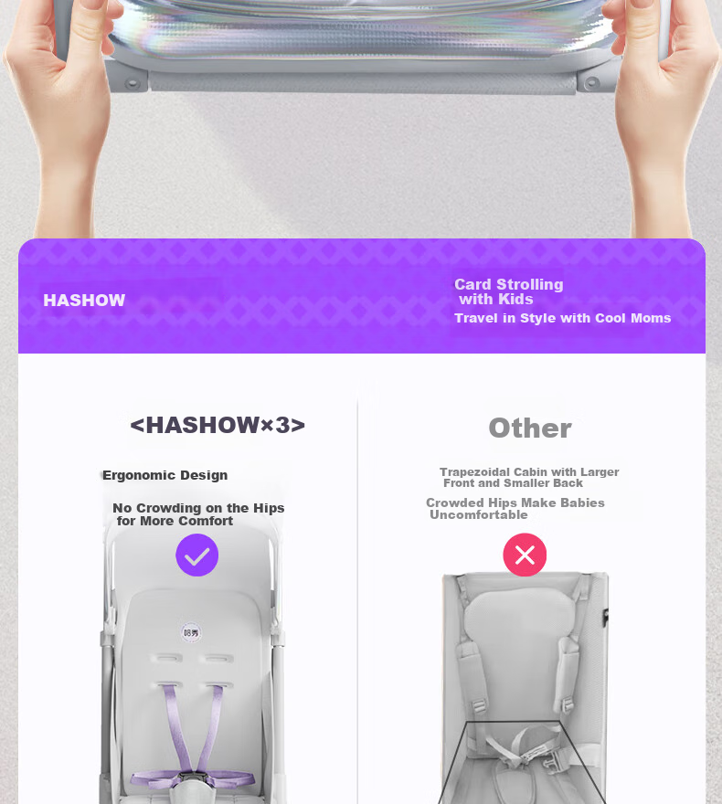 HaXiu X3pro Explorer Baby Pocket Stroller Foldable Lightweight Convertible Toddler Pram 32