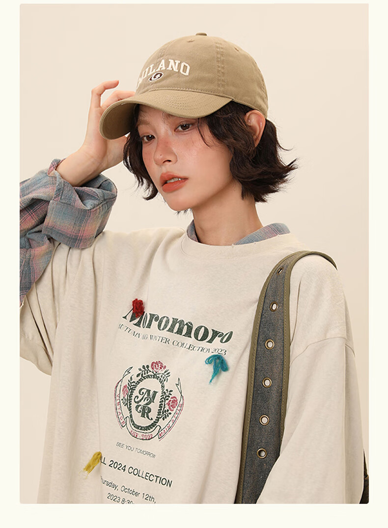 Jian Cai Original Design Soft Top Baseball Cap Unisex 2025 Spring Summer Fashion Trendy Large Head Circumference Slim Face Duckbill Hat 11