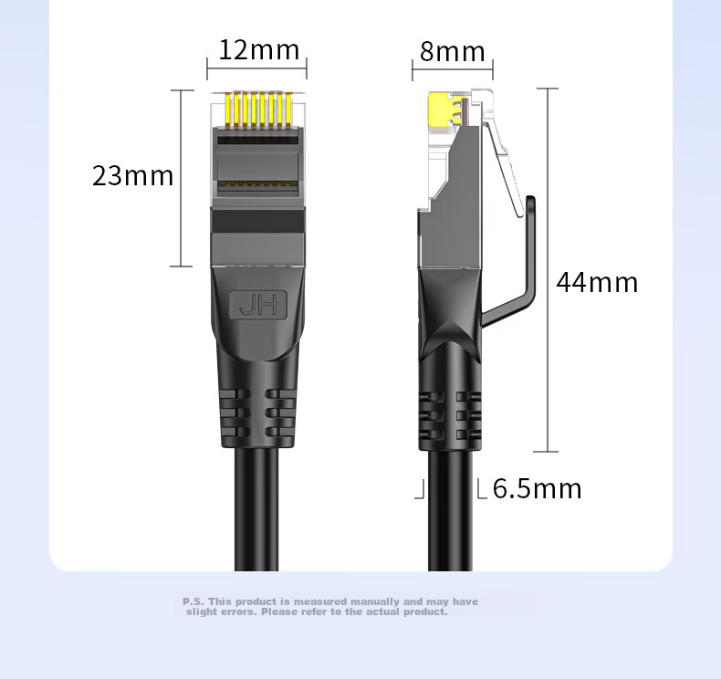 Jinghua CAT6 Ethernet Cable, Gigabit High-Speed Broadband Cable, CAT6 Network Engineering Home Computer Router Monitoring Patch Cord, 8-Core Twisted Pair Finished Patch Cable W198I 5 Meters 15