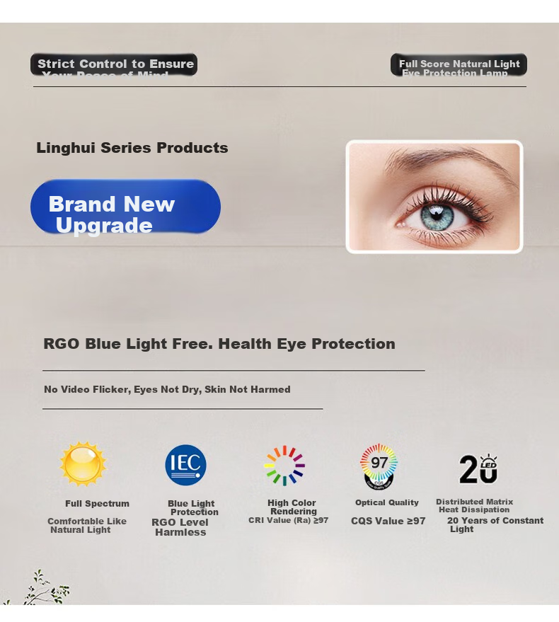 Dengling Minimalist Bedroom Ceiling Light, Full Spectrum Eye Protection, Anti-Blue Light, Ultra-Thin Round Nordic Simple Lighting Fixture 2
