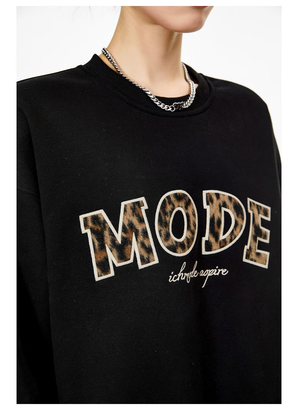 ICH MODE American Style Gray Crewneck Sweatshirt Women 2026 Spring New Loose Casual Jacket Top Light Gray S 32