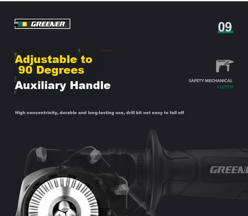 GREENER 710W Impact Drill, Electric Drill for Holes in Concrete, Household Electric Drill, Power Screwdriver, Wall Drilling, High-Power 19