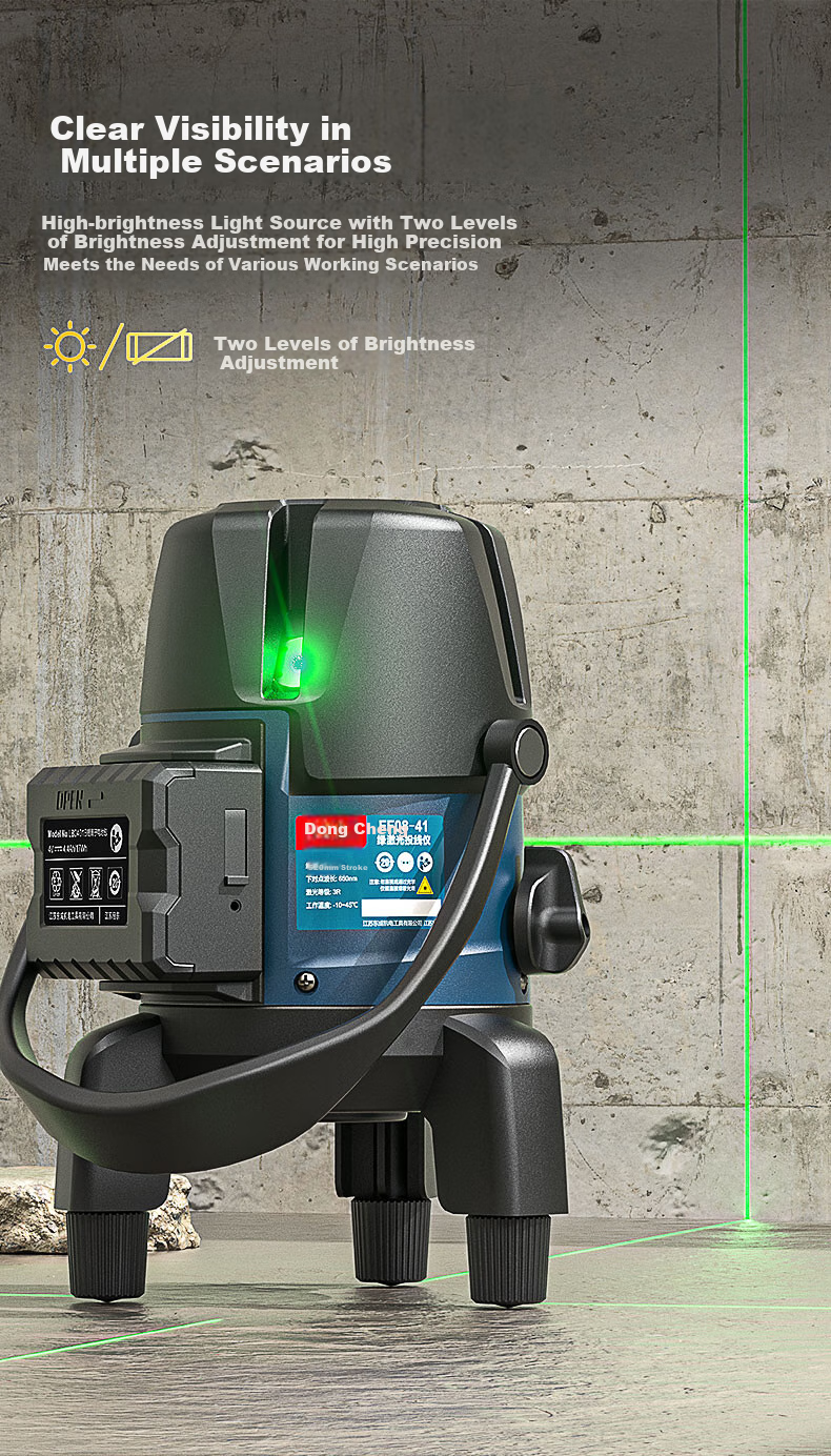 Dongcheng Green Light 3-Line Level, Infrared Automatic Line Drawing FF08-21, Laser High-Precision Fine Line Projector 5