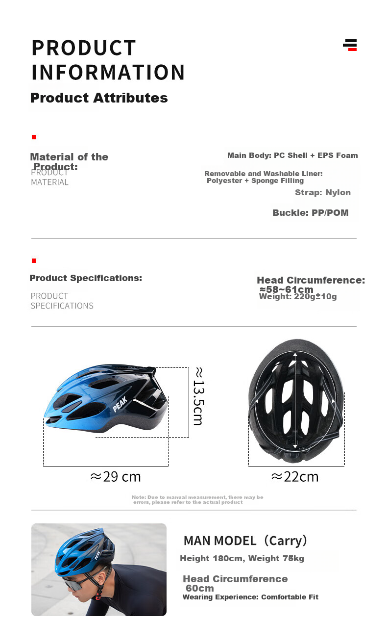 Pike Bicycle Helmet, Mountain And Road Bike Riding Helmet for Men And Women, One-Piece Molded Safety Helmet, Classic Style in Gradient Blue 1