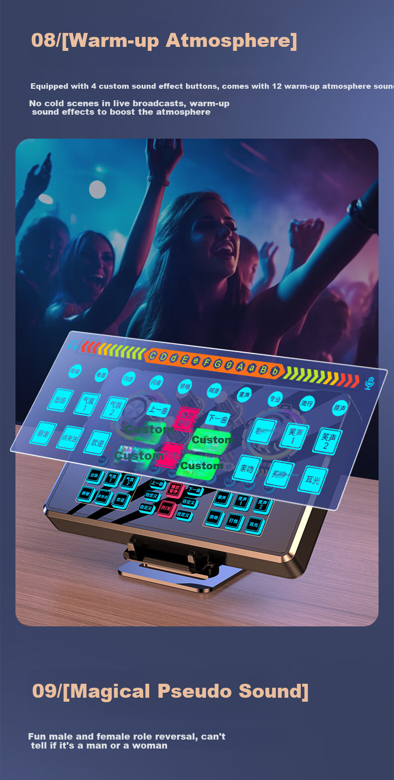 Haomuren Sound Card Kit, Live Streaming Equipment Set, Karaoke Microphone, Mobile Phone Singing Specialized, Internet Celebrity Douyin Host Outdoor Voice Recording, Professional Microphone, Computer Voice Changer 13