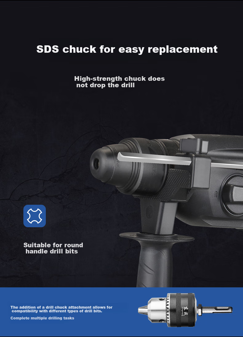 Dongcheng Light Electric Hammer WZC800-26, Impact Drill, Electric Drill, Multi-Functional Three-In Power Tool, Concrete 8