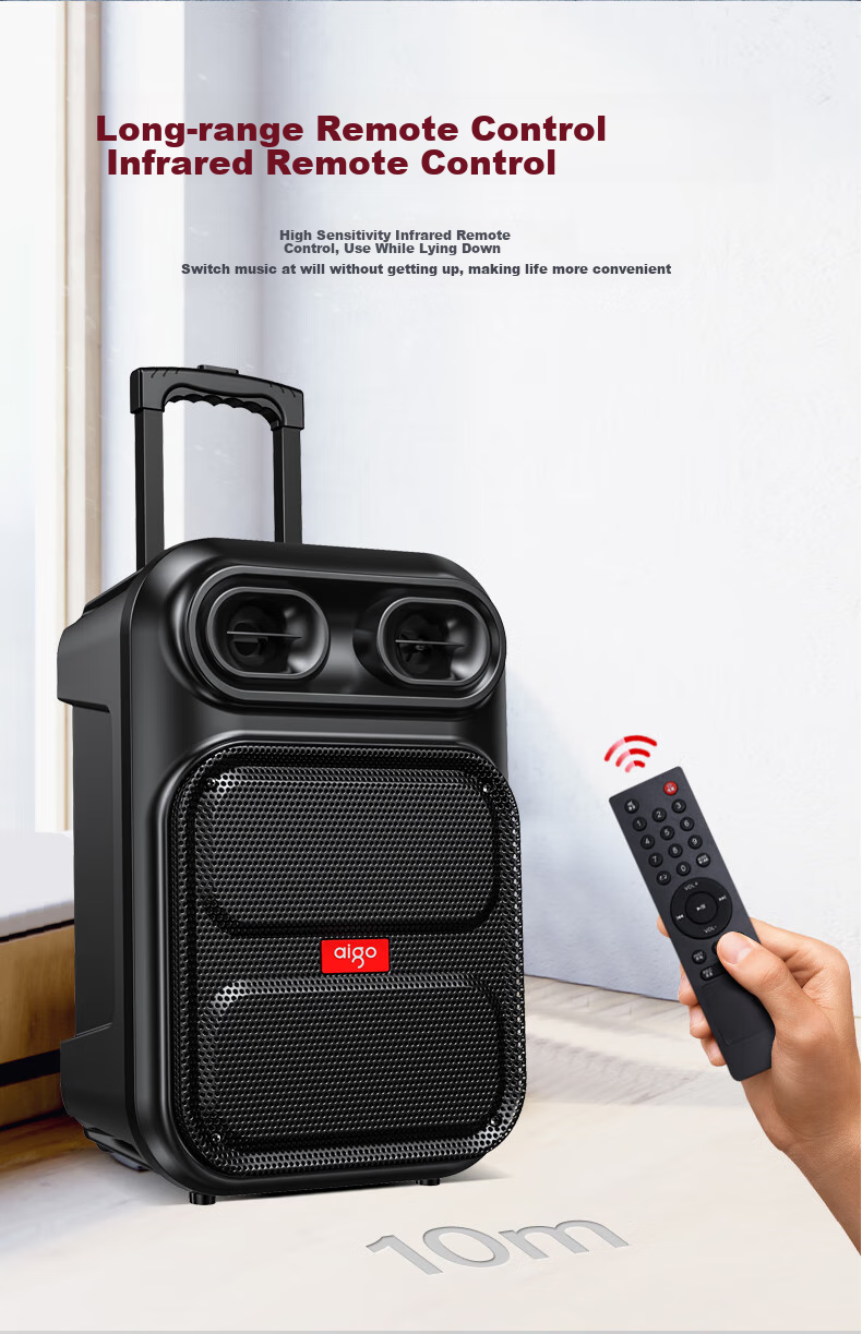 Aiguozhe S312 12-Inch Square Dance Speaker, Outdoor High-Volume Bluetooth Trolley Speaker, High-Power Portable Mobile Performance Karaoke Subwoofer, Street Vendor Stall Loudspeaker, Single Microphone 12