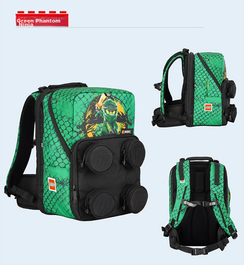 LEGO Backpack for Elementary School Students Grades 1-5, Adjustable Shoulder Bag with Double Compartments, Foldable, Pink Unicorn Design, Model 20209 25