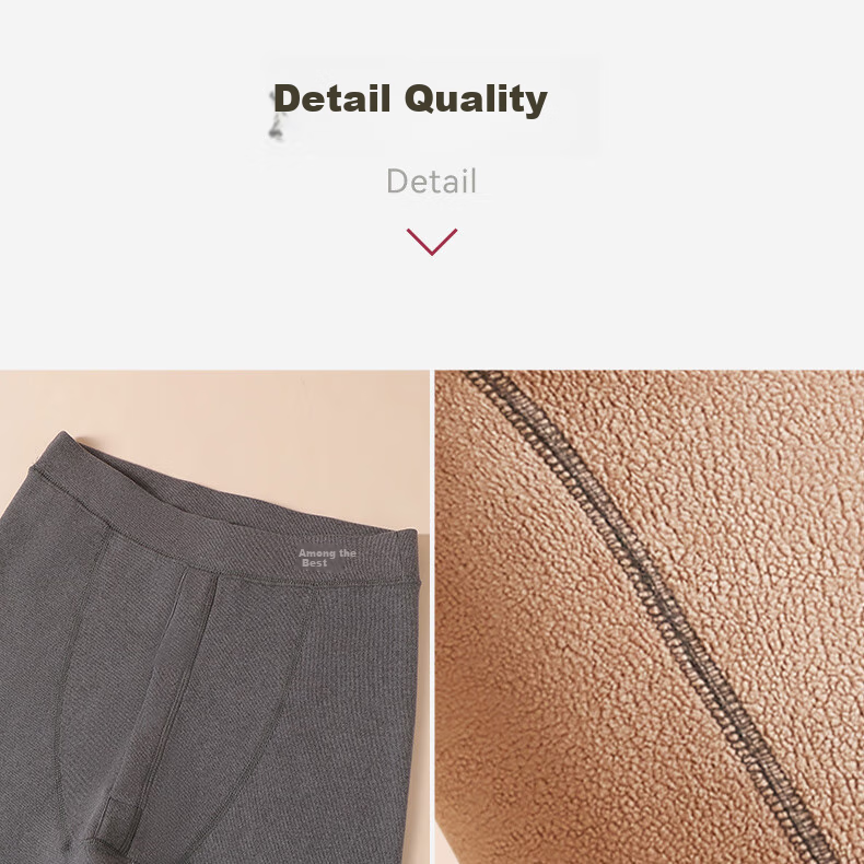 SNOWFLYING [Wool And Silk Knee Pads] New Autumn Men's Thermal Pants, Fleece-Lined Thick Knee Pads Cotton Pants Autumn Long Johns Cold-Proof 3XL 19
