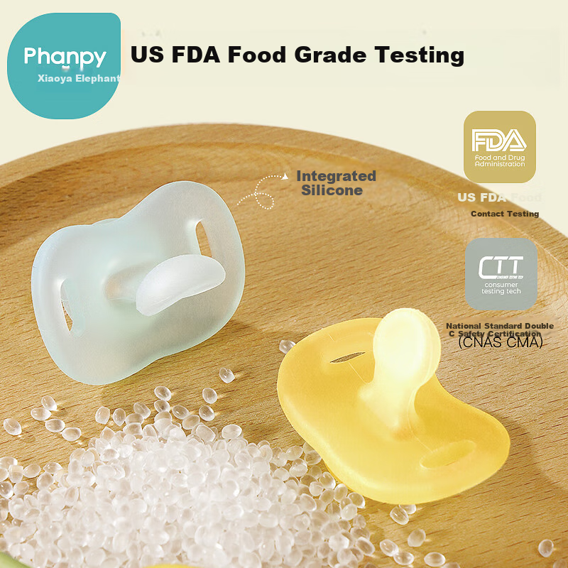 Xiaoyaxiang Pacifier, Silicone Ultra-Soft, for Baby Sleep, Newborn 0-6 Months (Flat Head), with Storage Box
